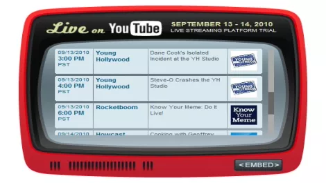 YouTube begins live streaming tests