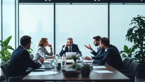 Modern uk office meeting business professionals digital transformation discussion