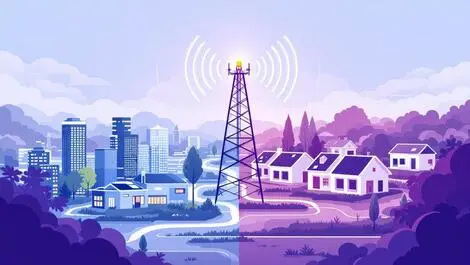 5g connectivity network tower modern city rural houses karnataka