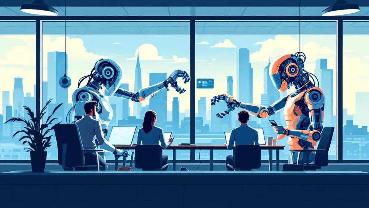 Human workers robotic arms collaboration ai agents asia pacific city