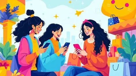 Happy australian shoppers using smartphones laptops online purchases