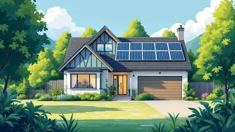 New zealand home solar panels ev driveway lush greenery clean energy