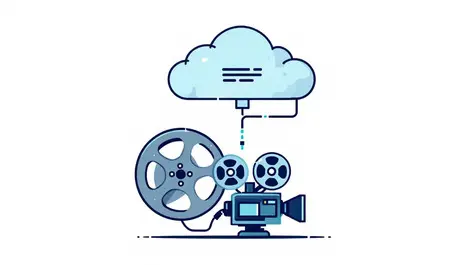 Film reel video camera connected to cloud seamless media storage workflow
