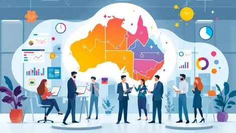 Australian new zealand business collaboration digital analytics modern office