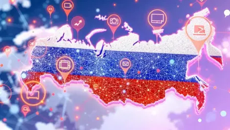 Ai development russian technology neural network russia map digital icons