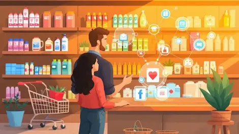 Ai automating tasks in australian retail store employee computer data icons