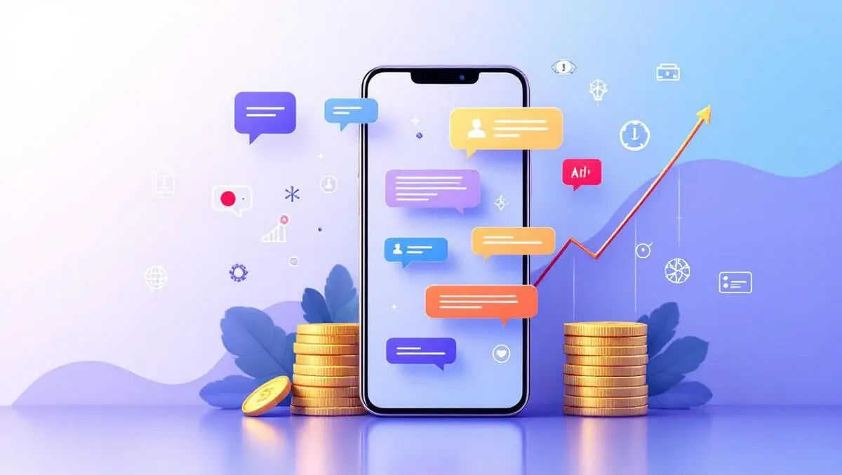 Ai language learning app phone global chat coins rising profit chart