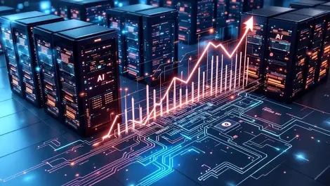 Modern data center ai circuits rising financial graph it spend